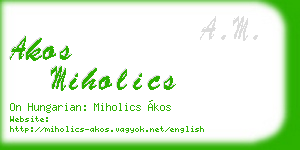 akos miholics business card